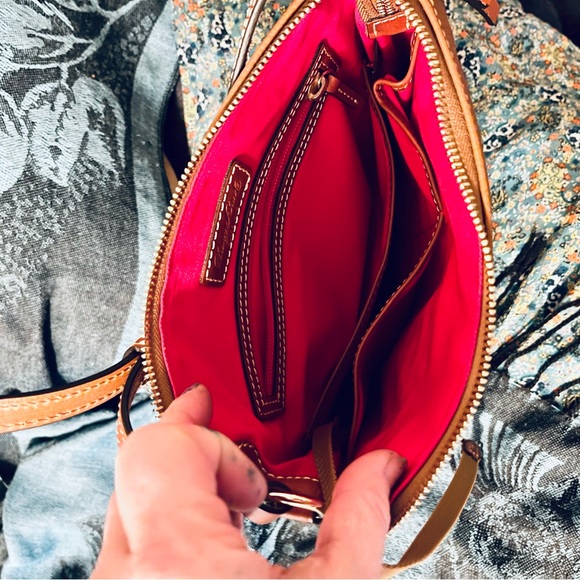 Dooney and Bourke Purse Orange/Tan with Brown Border and Gold Label. Like New! - Picture 6 of 10